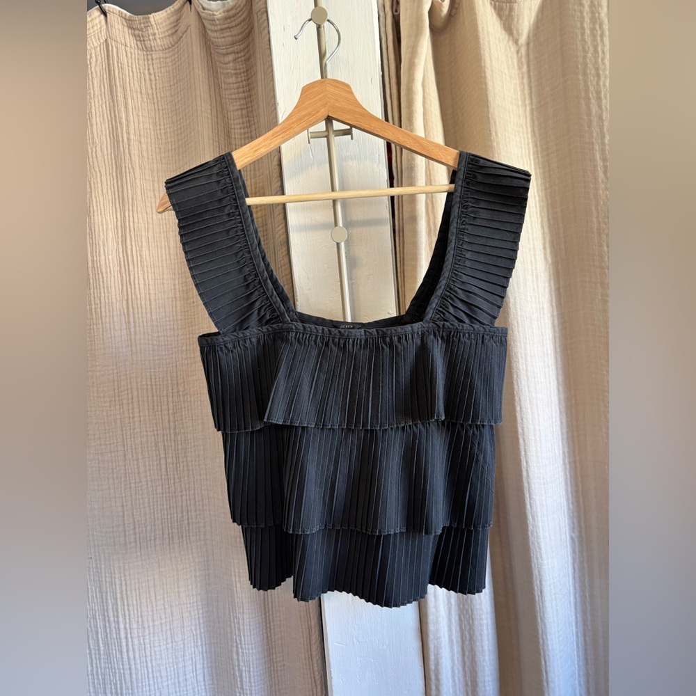 J. Crew Pleated Ruffle Tank- XS